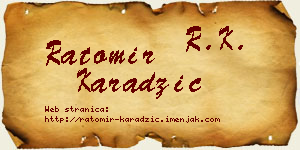 Ratomir Karadžić vizit kartica